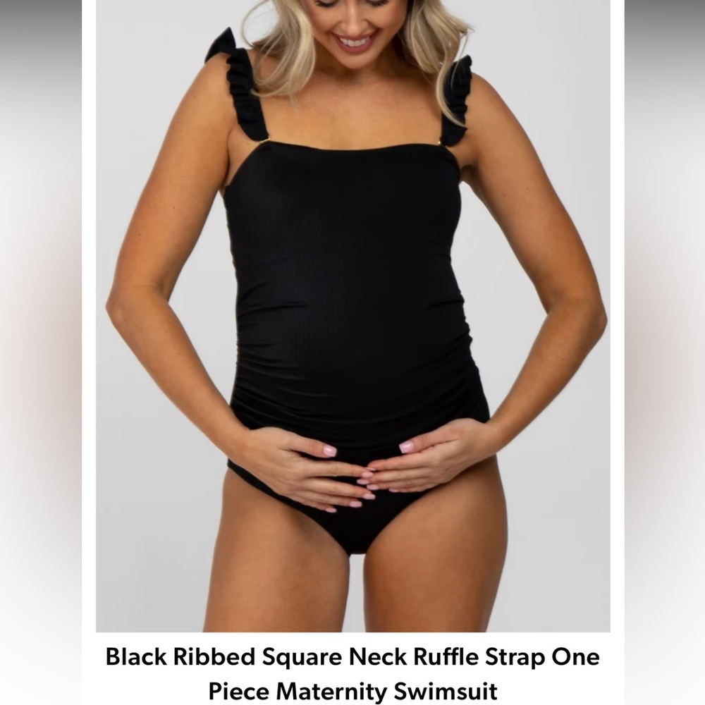 Black Ruffled One-Piece Swimsuit